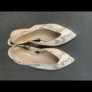 Cole Haan sling back snake skin flats - barely worn